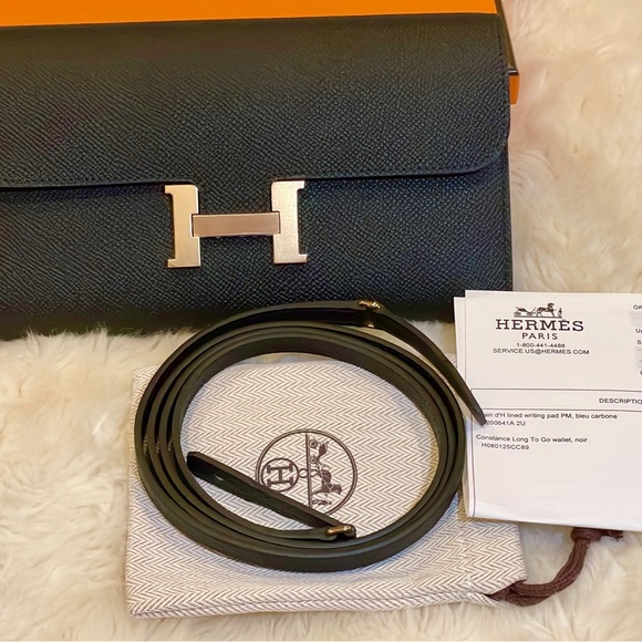 Hermes Constance Long To Go Wallet Black Epsom Gold Hardware WOC New! SOLD! - Picture 3 of 9